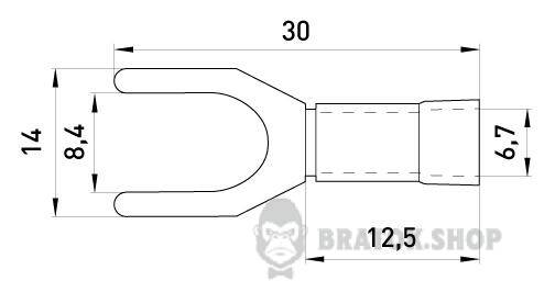 Ізольований наконечник вилковий e.terminal.stand.sv.5,5.8.grey 4-6 кв.мм, сірий, 100шт