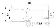 Ізольований наконечник вилковий e.terminal.stand.sv.5,5.8.grey 4-6 кв.мм, сірий, 100шт