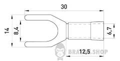 Ізольований наконечник вилковий e.terminal.stand.sv.5,5.8.grey 4-6 кв.мм, сірий, 100шт