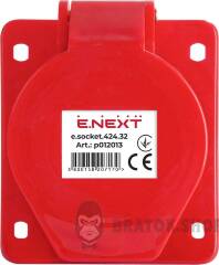 Силова розетка, що вбудовується e.socket.pro.4.32.wall, 4п., 380В, 32А (424)