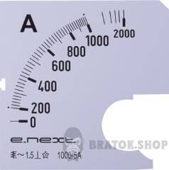 Шкала до амперметра щитового e.meter72.a1000.scale АС 1000А 72х72мм