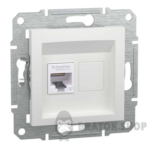 Розетка комп'ютерна RJ45 UTP 6E одинарна Schneider Electric Asfora білий EPH4770121 у Сумах