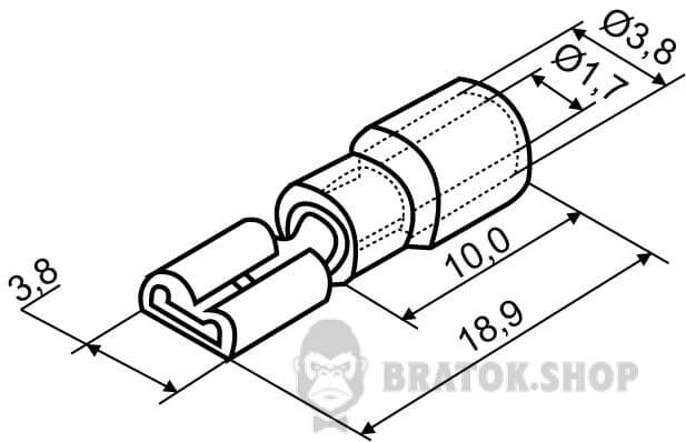 Наконечник коннектор мама с изоляцией 1.5 мм АСКО-Укрем FDD 1.25-110 2.8x0.5/0.8 A0060020009 в Сумах