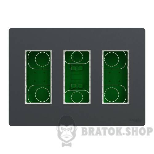 Блок unica system+ прихована вставка 3х2 антрацит NU173454