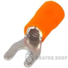 Ізольований наконечник вилковий e.terminal.stand.sv.5,5.8.orange 4-6 кв.мм, помаранчевий, 100шт