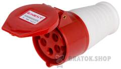 Силова розетка переносна e.socket.pro.5.16, 5п., 380В, 16А (215)