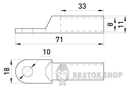 Мідний кабельний наконечник e.end.stand.dt.b35