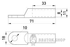 Мідний кабельний наконечник e.end.stand.dt.b35