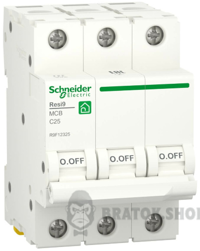 Автоматичний вимикач 3P 25A C 6кА Schneider Electric Resi9 (R9F12325)