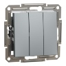 Вимикач триклавішний Schneider Electric Asfora сталь EPH2100162