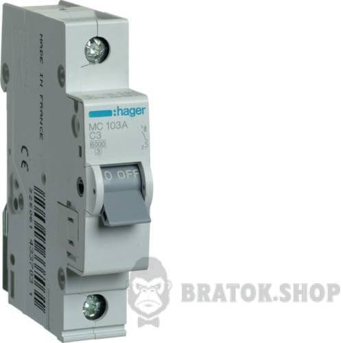 Автоматический выключатель 1P 3A C 6kA Hager MC103A в Сумах