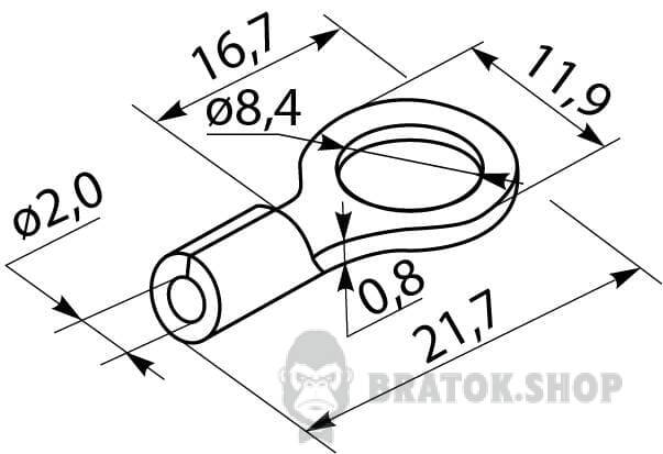 Наконечник под кольцевой болт с изоляцией 2.5 мм АСКО-Укрем RV-2-8 A0060030007 в Киеве