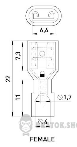 Наконечник-з'єднувач ізольований серії FN e.terminal.stand.fdfn1.25.250.red (fn.f.0,5.1,5) 0,5-1,5 кв.мм "мама", 100шт