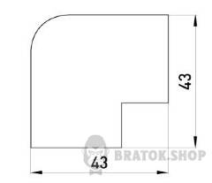 Плоский кут e.trunking.blend.angle.stand.20.10 для короба 20х10мм