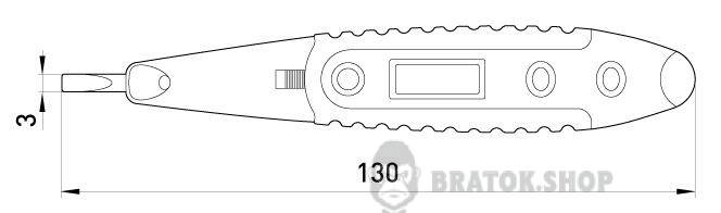 Індикатор-тестер АС/DC12-250В 130х3 прямий шліц E.NEXT e.tool.test10 (t001110) t001110 у Києві
