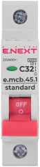 Модульний автоматичний вимикач e.mcb.stand.45.1.C32, 1р, 32А, C, 4,5 кА