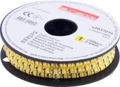 Маркер кабельний e.marker.stand.3.6.1, 3-6 кв.мм, "1", 350 шт