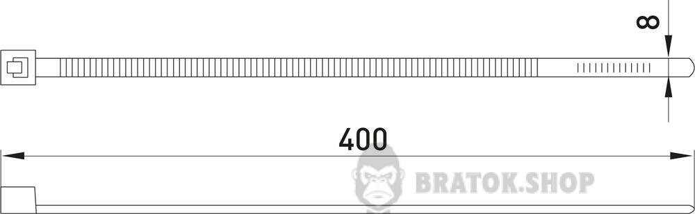Кабельна стяжка e.ct.stand.400.8.yellow (100шт), жовта