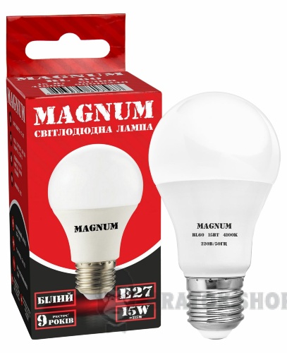 Світлодіодна лампа E27 15Вт 4100K G55 220В MAGNUM BL 60