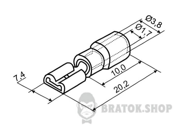 Наконечник коннектор мама с изоляцией 1.5 мм АСКО-Укрем FDD 1.25-250 6.35x0.5/0.8 A0060020010 в Сумах