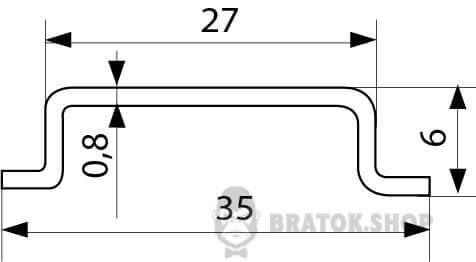DIN рейка оцинкованная 100см АСКО-Укрем TS-35-0,8 (T3502) (A0150010001)