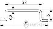 DIN рейка оцинкованная 100см АСКО-Укрем TS-35-0,8 (T3502) (A0150010001)