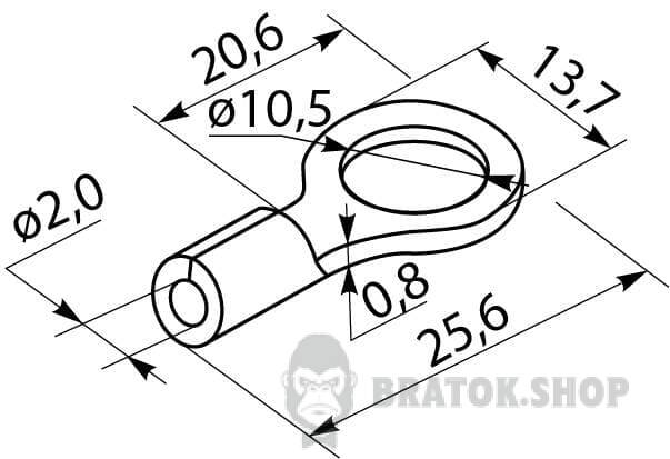 Наконечник под кольцевой болт с изоляцией 2.5 мм АСКО-Укрем RV-2-10 A0060030008 в Киеве