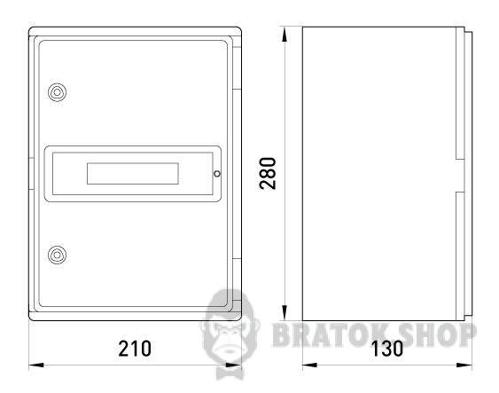 Корпус ударопрочный из АБС-пластика e.plbox.210.280.130.8m.blank, 210х280х130мм, IP65 с панелью под 8 модулей CP5101 в Киеве