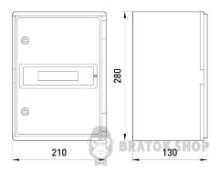 Корпус ударопрочный из АБС-пластика e.plbox.210.280.130.8m.blank, 210х280х130мм, IP65 с панелью под 8 модулей