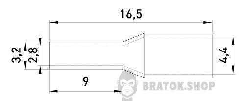Ізольований наконечник втулковий e.terminal.stand.е4009.grey 4.0 кв.мм, штир 9мм, 100шт
