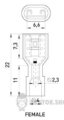 Наконечник-з'єднувач ізольований серії FN e.terminal.stand.fdfn2.250.blue (fn.f.1,5.2,5) 1,5-2,5 кв.мм "мама", 100шт
