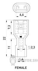 Наконечник-з'єднувач ізольований серії FN e.terminal.stand.fdfn2.250.blue (fn.f.1,5.2,5) 1,5-2,5 кв.мм "мама", 100шт
