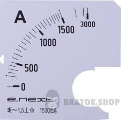 Шкала до амперметра щитового e.meter72.a1500.scale АС 1500А 72х72мм