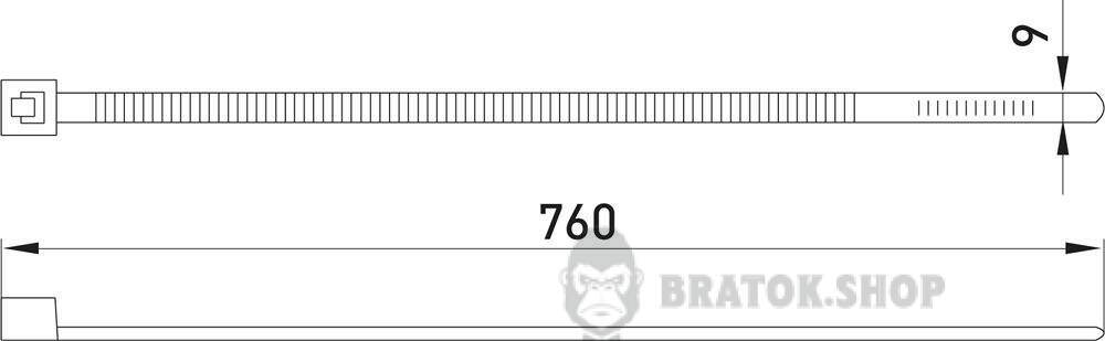 Кабельна стяжка e.ct.stand.760.9.white (100шт), біла