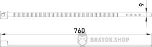 Кабельна стяжка e.ct.stand.760.9.white (100шт), біла