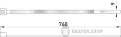 Кабельна стяжка e.ct.stand.760.9.white (100шт), біла