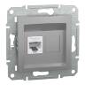 Розетка компьютерная RJ45 UTP 6E одинарная Schneider Electric Asfora алюминиевый EPH4700161 в Сумах