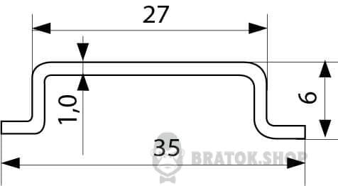 DIN рейка оцинкованная 100см АСКО-Укрем TS-35-1,0 (T3501) (A0150010100)
