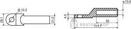 Наконечник под кольцевой болт без изоляции 95 мм АСКО-Укрем DTL-95 A0060100006 в Киеве