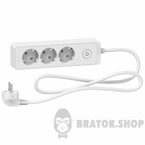 Удлинитель 1,5 метра на 3 розетки с заземлением белый Schneider Electric ST9431W