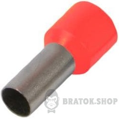 Ізольований наконечник втулковий e.terminal.stand.e0508.red 0.5 кв.мм, червоний, 100шт