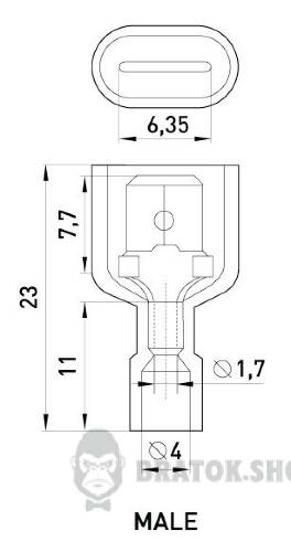 Наконечник-з'єднувач ізольований серії FN e.terminal.stand.mdfn1.25.250.red (fn.m.0,5.1,5) 0,5-1,5 кв.мм "папа", 100шт