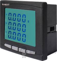 Аналізатор параметрів мережі e.meter.pro.96.m.lcd 96х96мм, АС 230В, 5А, 0-450В, RS-485