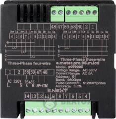 Аналізатор параметрів мережі e.meter.pro.96.m.lcd 96х96мм, АС 230В, 5А, 0-450В, RS-485