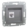 Розетка комп'ютерна RJ45 UTP 6E одинарна Schneider Electric Asfora сталь EPH4700162