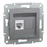 Розетка комп'ютерна RJ45 UTP 6E одинарна Schneider Electric Asfora сталь EPH4700162