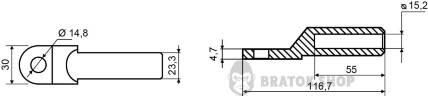 Наконечник под кольцевой болт без изоляции 120 мм АСКО-Укрем DTL-120 A0060100007 в Киеве