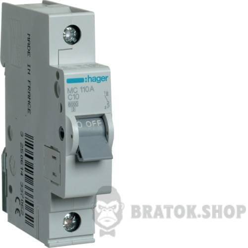 Автоматический выключатель 1P 10A C 6kA Hager MC110A в Сумах