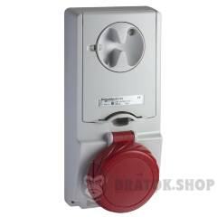 Unika interlocked socket - 32 A - 2P + E - 380...415 V AC - IP65 - panel