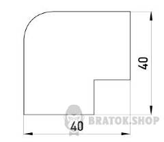 Плоский кут e.trunking.blend.angle.stand.40.16 для короба 40х16мм